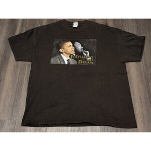 Obama Martin Luther King Fulfilling The Dream Graphic T Shirt 2XL‎